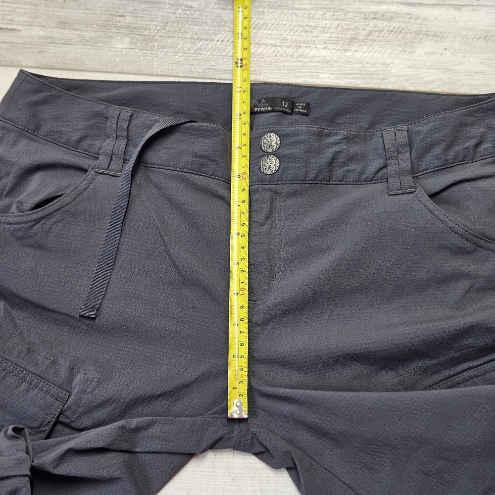 PrAna Sage 3-in-1 Convertible Pant Capri Short Womens Sz. 12 Gray Camping Hiking - Picture 4 of 13